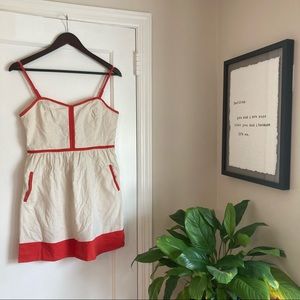 Urban Outfitters Orange and Beige Mini Sun Dress